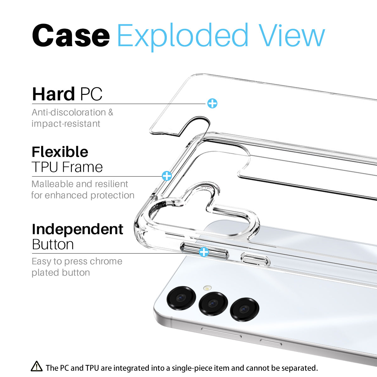 NORTHJO For Samsung Galaxy A16 5G / 4G Case Transparent PC+TPU Phone Cover Set with Screen Film + Lens Film NORTHJO For Samsung Galaxy A16 5G / 4G Case Transparent PC+TPU Phone Cover Set with Screen Film + Lens Film